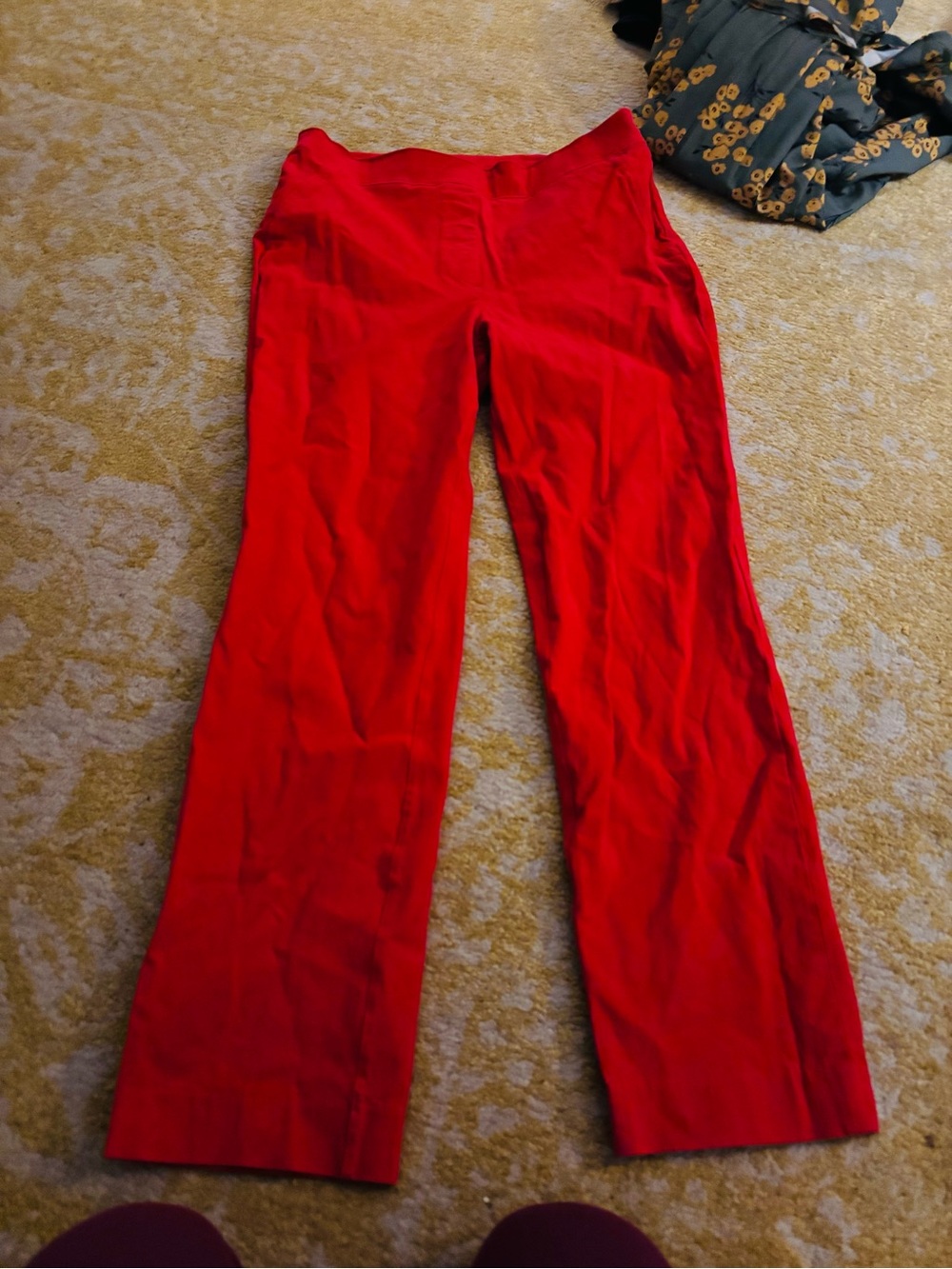 SPANX Women's Red Wide-Leg Pull-On Pants